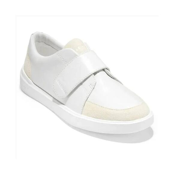 Cole Haan Grand Crosscourt Monk Strap City White Leather Sneakers - Picture 1 of 10